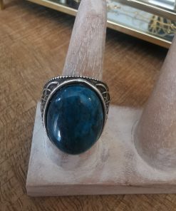 Bague argentée pierre semi précieuse lapis lazuli