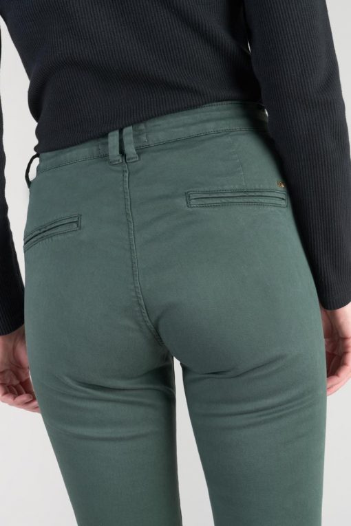 pantalon chino vert bouteille Dyli avec ceinture