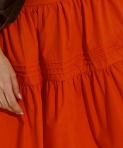 Jupe longue ample orange