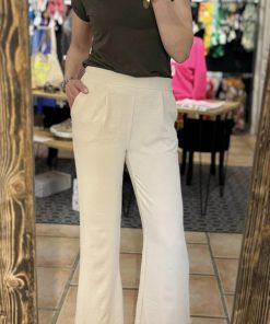 Pantalon large beige