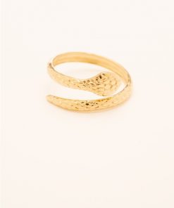 Bague dorée anneau forme serpent