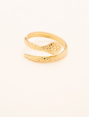 Bague dorée anneau forme serpent
