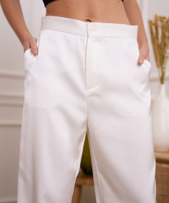 Pantalon satiné blanc