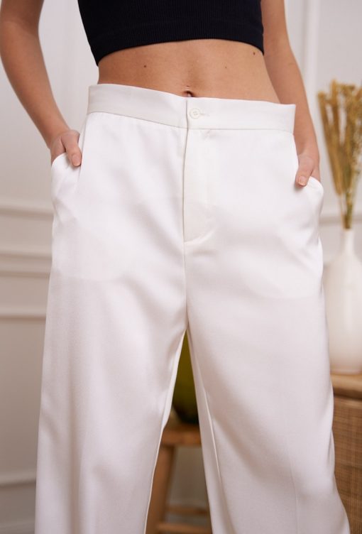 Pantalon satiné blanc