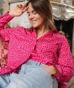 Chemise Cora léopard rose