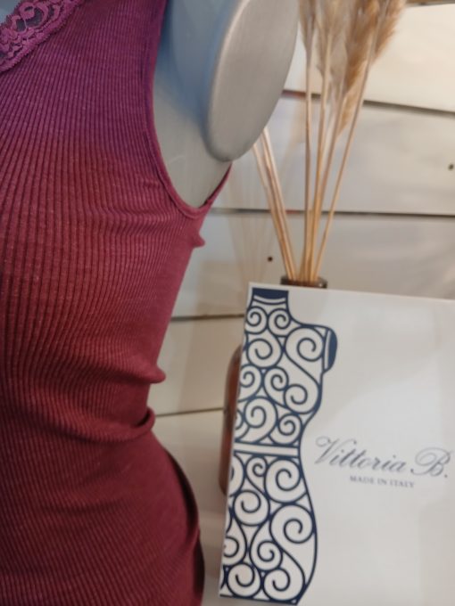 Débardeur prune laine et soie