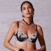 Soutien-gorge armature dentelle tulle noir poudré