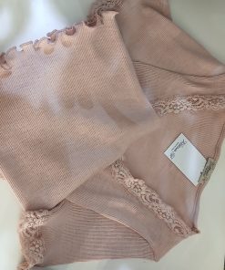 Tee-shirt manches courtes rose laine et soie