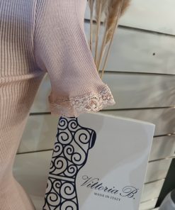 Tee-shirt manches courtes rose laine et soie