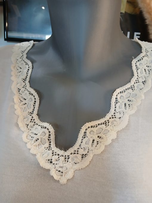 Tee-shirt manches longues crème modal et cachemire