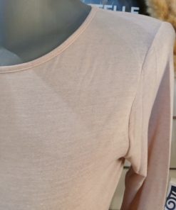 Tee-shirt manches longues rose modal et cachemire