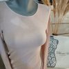Tee-shirt manches longues rose modal et cachemire