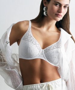 Soutien-gorge emboitant dentelle blanche Norah
