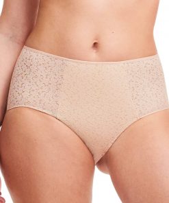 Culotte taille haute dentelle beige Norah