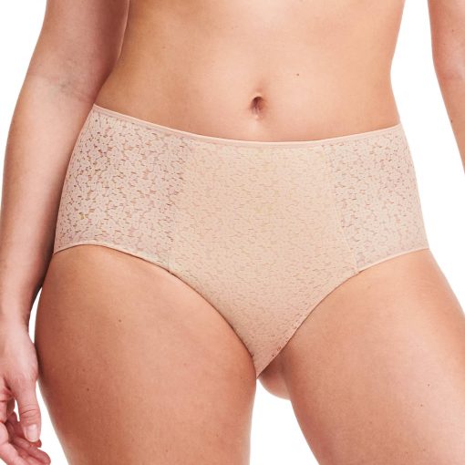Culotte taille haute dentelle beige Norah