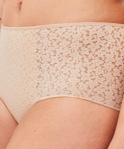 Culotte taille haute dentelle beige Norah