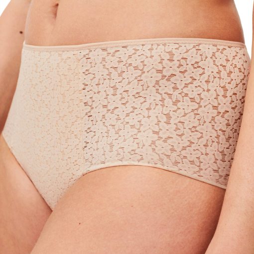 Culotte taille haute dentelle beige Norah