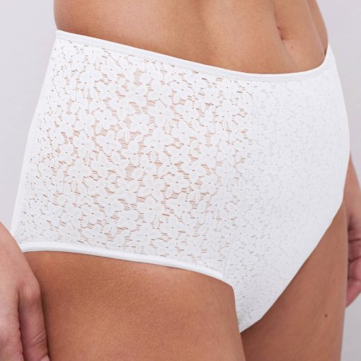 Culotte taille haute dentelle blanc Norah