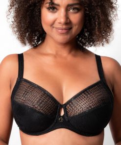 Soutien-gorge emboitant noir intrigue bonnet EFG