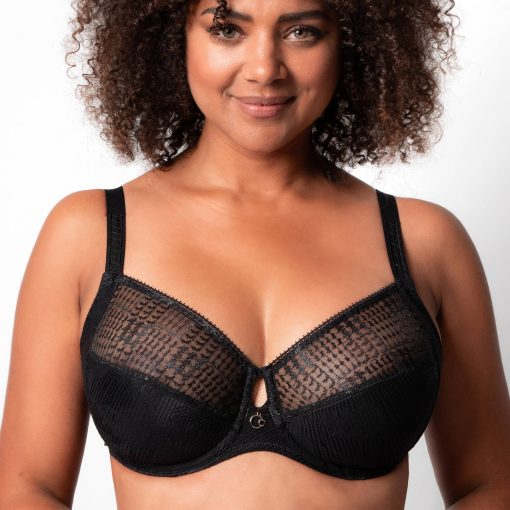 Soutien-gorge emboitant noir intrigue bonnet EFG