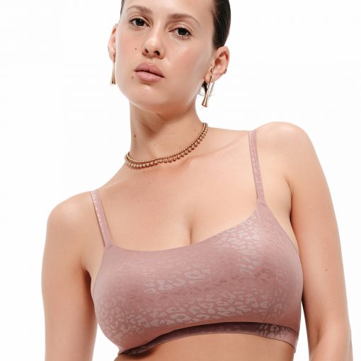 Soutien-gorge brassière invisible léopard rose