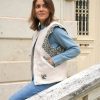 Gilet sans manches écru léopard vintage