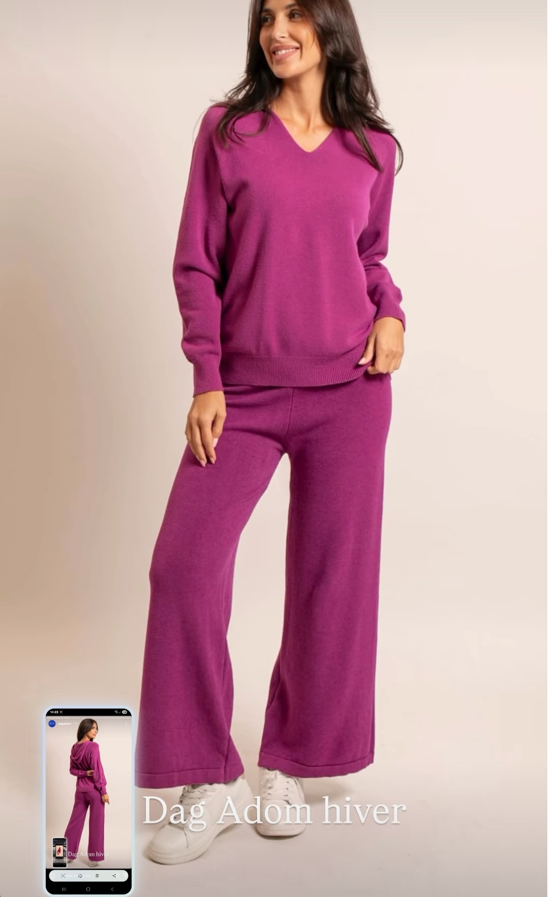 Ensemble pantalon sweat homewear rose fuchsia