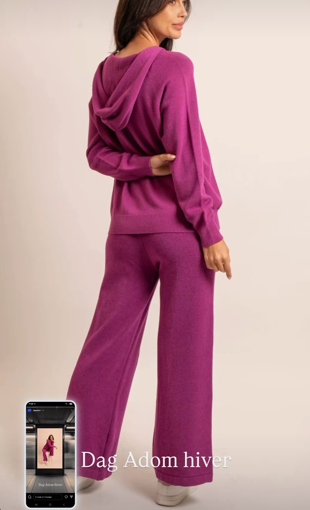 Ensemble pantalon sweat homewear rose fuchsia