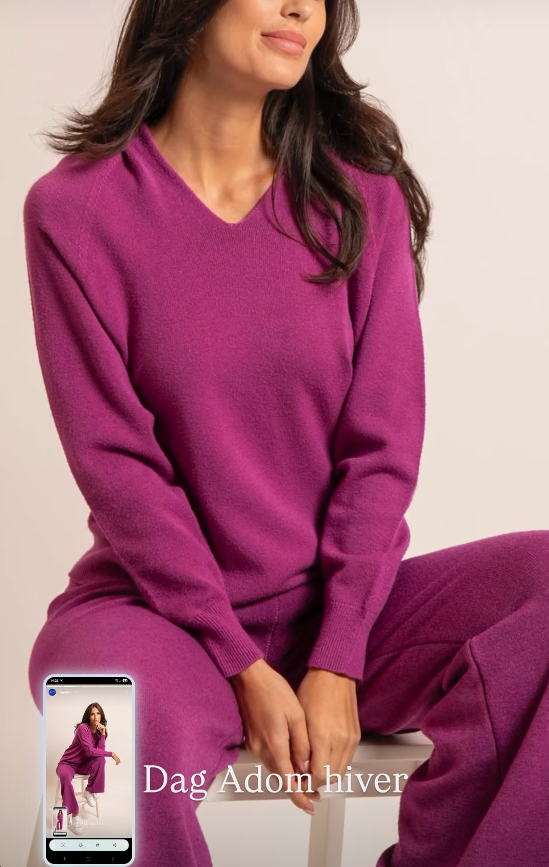 Ensemble pantalon sweat homewear rose fuchsia
