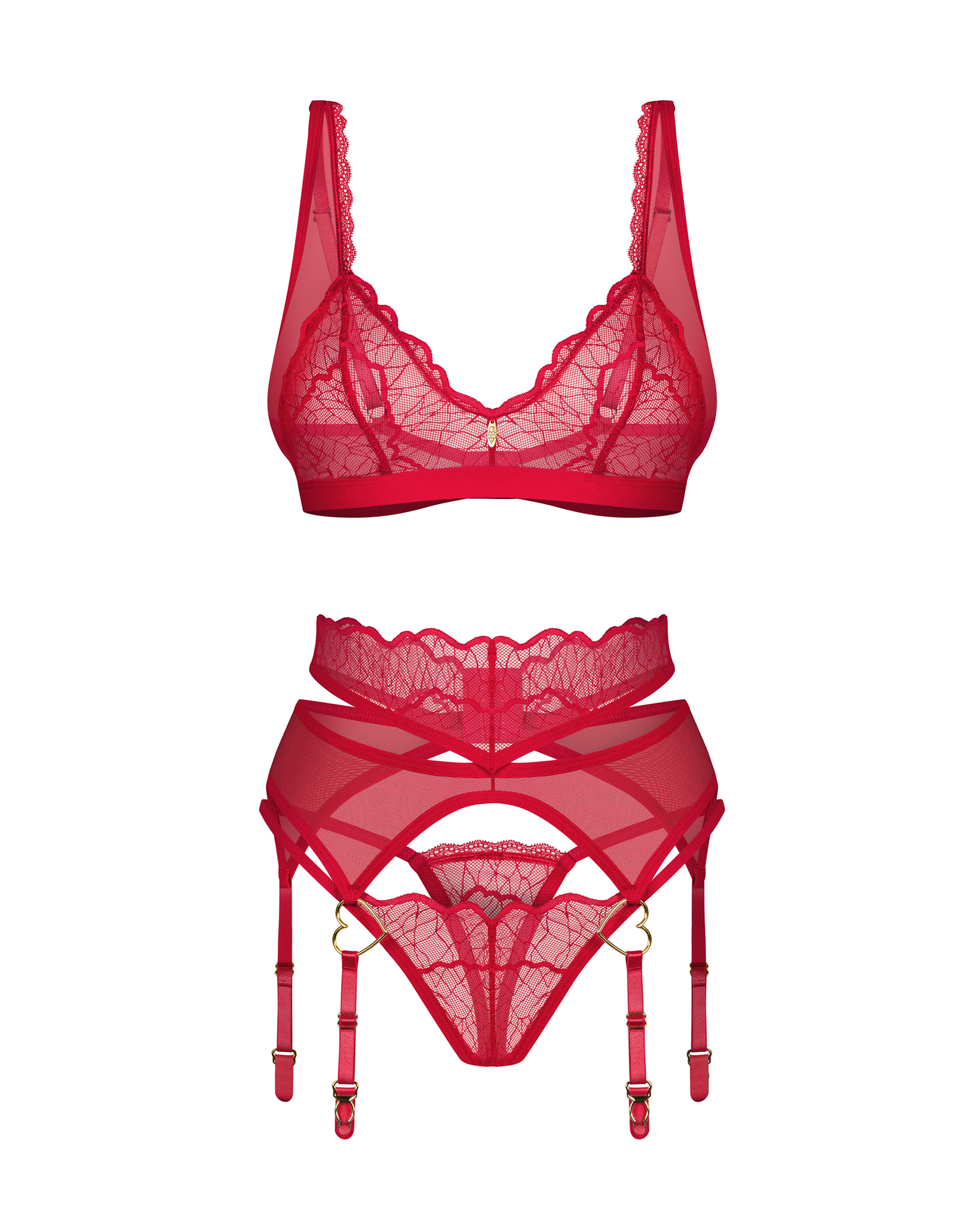 Ensemble lingerie rouge cupide désir
