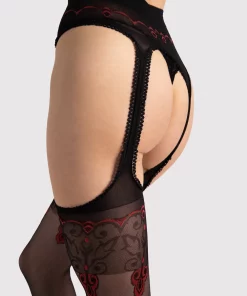 Amour rouge bas jarretelle 20Den