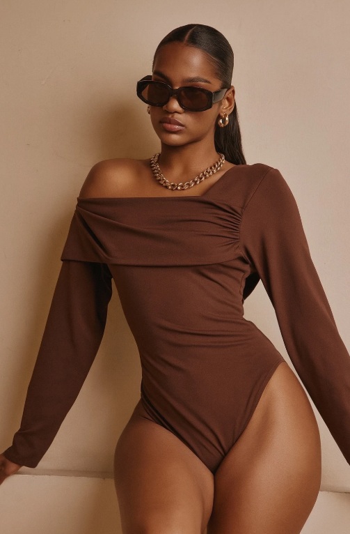 Body chocolat manches longues