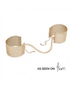 Bracelets menottes désir métallique doréesBracelets menottes désir métallique dorées