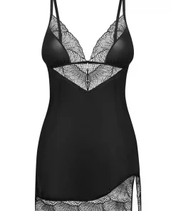 Nuisette et string noir Lobellis