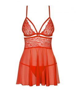 Nuisette et string rouge Babydoll