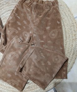 Pantalon jacquard camel Paulette