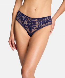 Shorty tanga bleu marine Lina