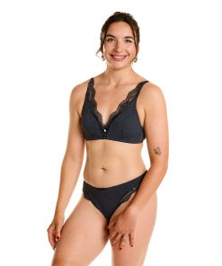Soutien-gorge sans armature ampliforme gris désordre