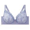 Soutien-gorge bleu grand maintien broderie Myosotis