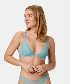 Soutien-gorge coques dentelle vert Agapanthe