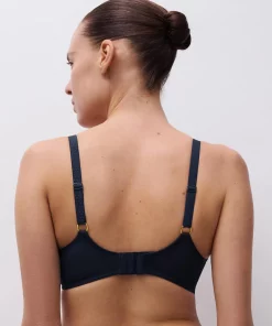 Soutien-gorge coques plongeant bleu et lurex Fleurs signature