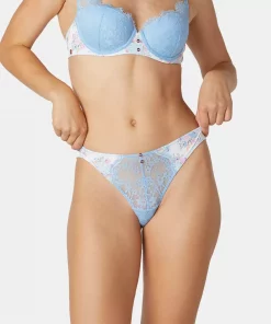 Tanga bleu dentelle Swing