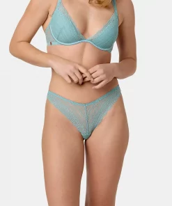 Tanga dentelle vert Agapanthe