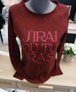 T-shirt manches longues bordeaux Thaïs