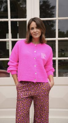 Pantalon velours motif léopard Paulette