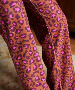 Pantalon velours motif léopard Paulette