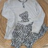 Pyjama coton molletonné gris