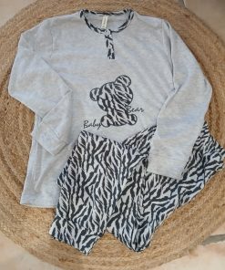 Pyjama coton molletonné gris