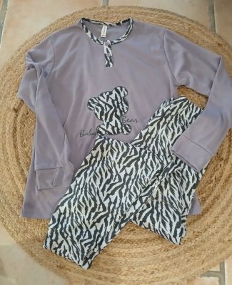 Pyjama coton molletonné lilas