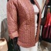 Veste vintage léopard camel et rose